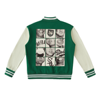 Two-Tone Fleeced Varsity Jacket
