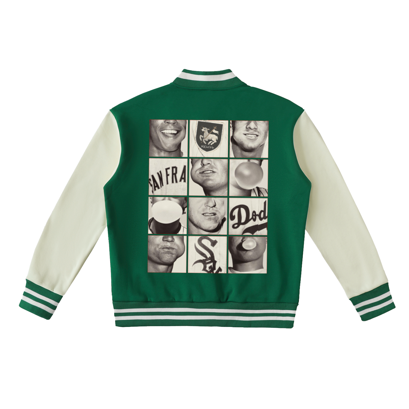Two-Tone Fleeced Varsity Jacket