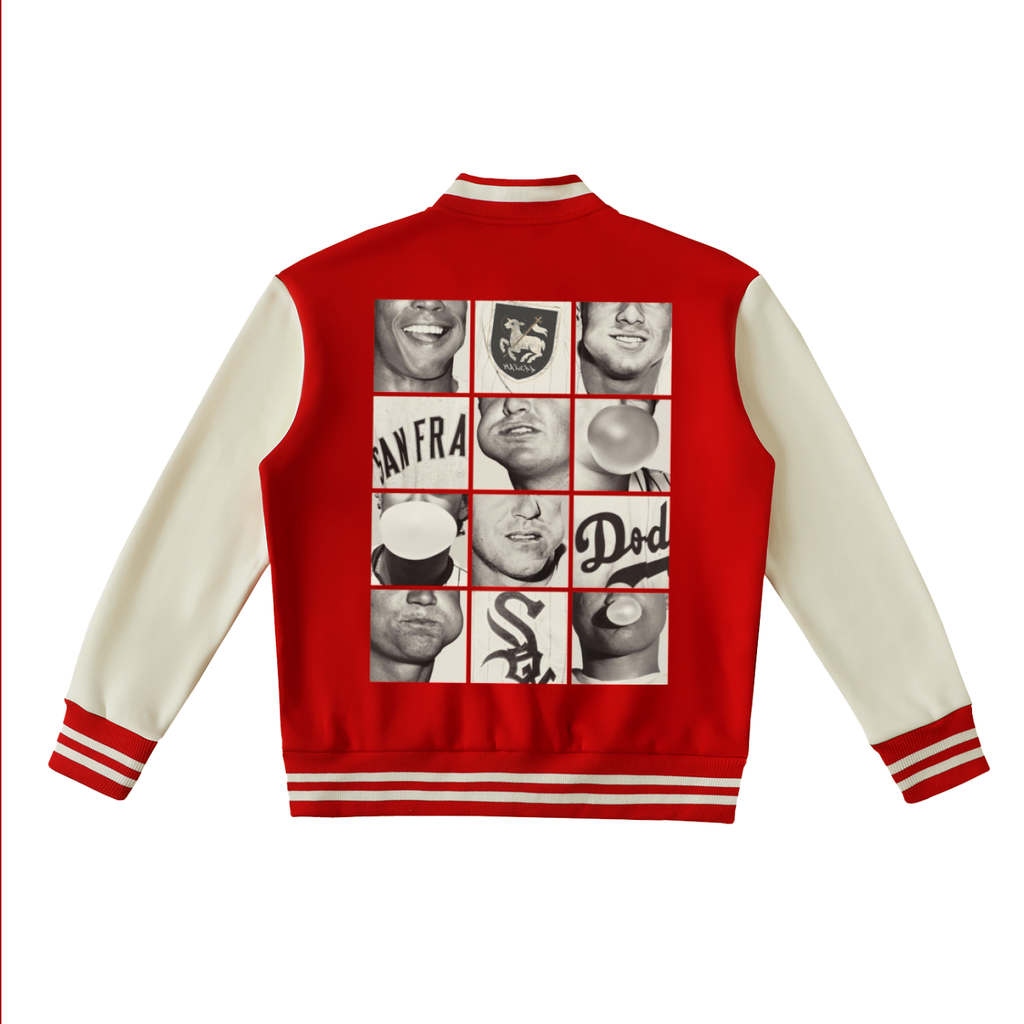 Two-Tone Fleeced Varsity Jacket