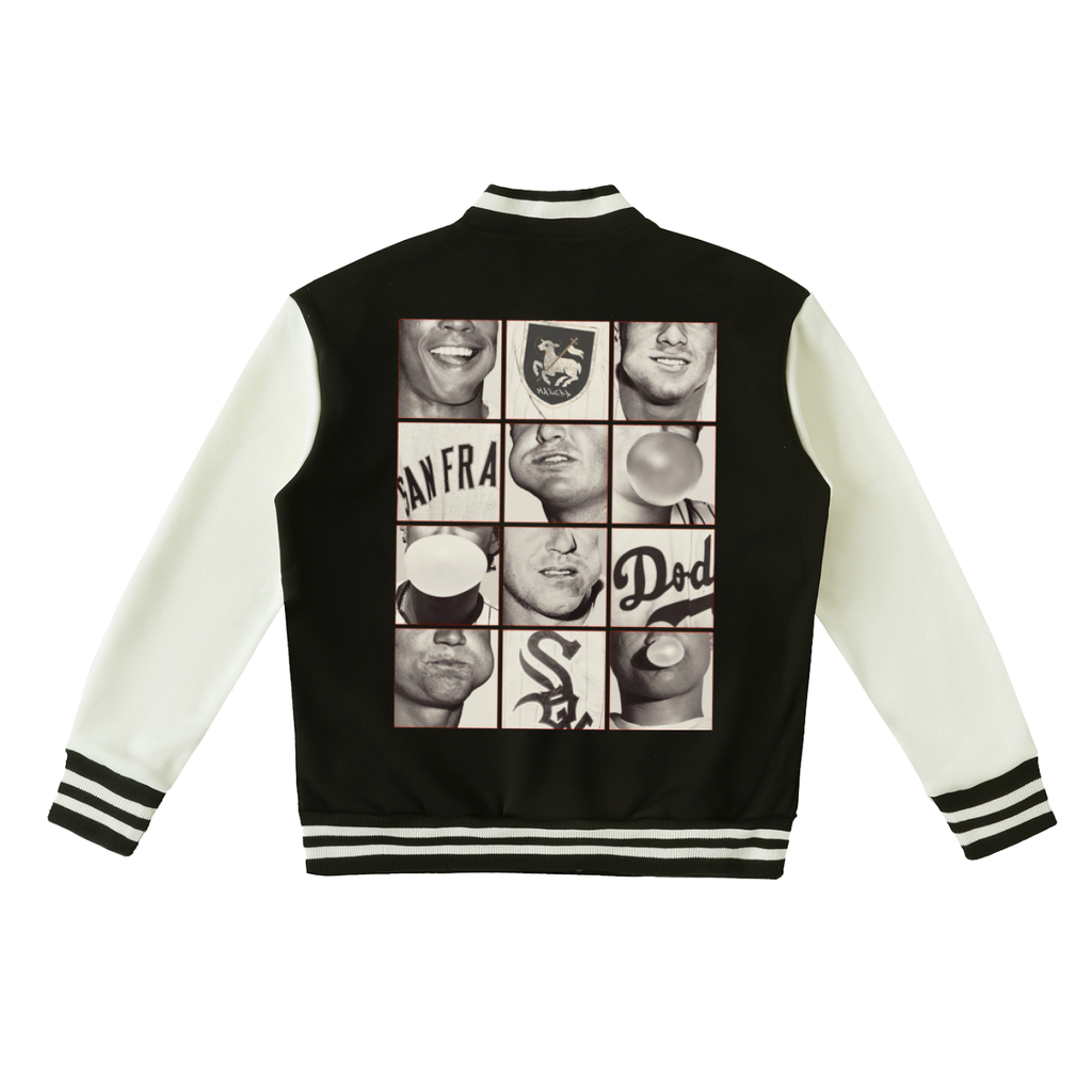 Two-Tone Fleeced Varsity Jacket
