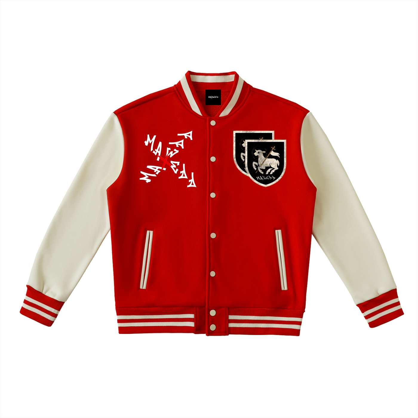 Two-Tone Fleeced Varsity Jacket